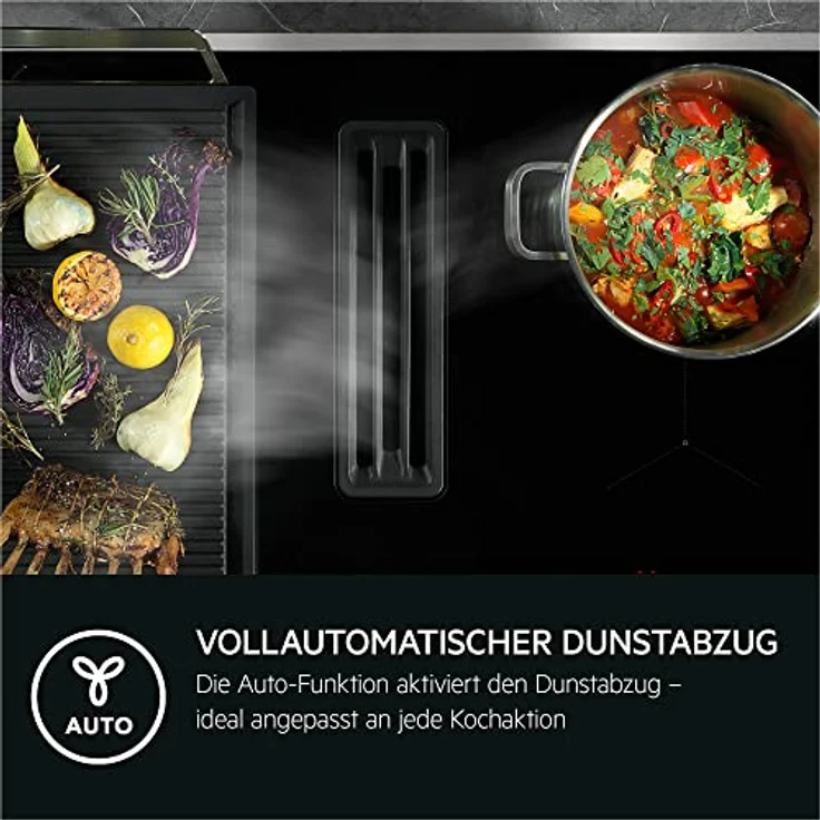 AEG COLI84COXB Autarkes Kochfeld mit integriertem Dunstabzug / 80cm / Induktion / Auto-Funktion / Bridge-Funktion / Umluft – Bild 4