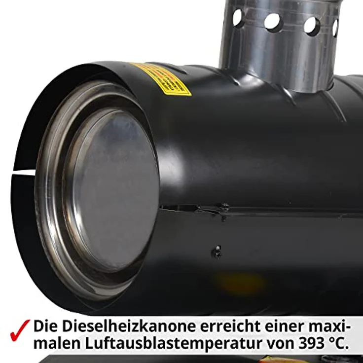 HECHT 3040 Diesel Heizkanone | 18 kW Heizleistung für bis zu 150 m² | Fahrbares Gestell | 1,8 l/h Verbrauch | Robustes Design – Bild 7