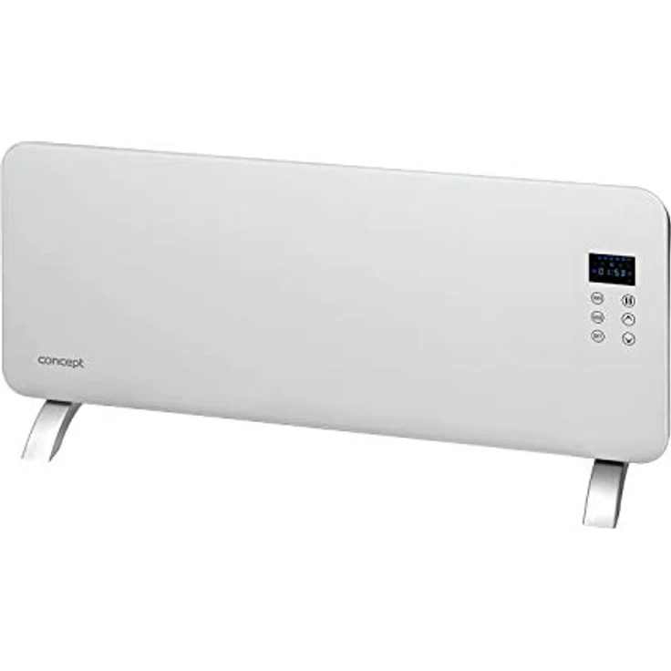 Concept KS4000 Elektrischer Konvektor Glaskonvektor Heizung Thermostat Standheizgerät Gehärtetes Glas LED-Anzeige 1000/2000W 20 m2 (Weiß) – Bild 1