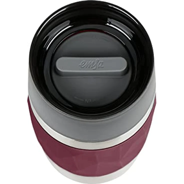 Emsa N21609 Travel Mug Compact Thermo-/Isolierbecher aus Edelstahl | 0,3 Liter | 3h heiß | 6h kalt | BPA-Frei | 100% dicht | auslaufsicher | spülmaschinengeeignet | 360°-Trinköffnung | Weinrot – Bild 3