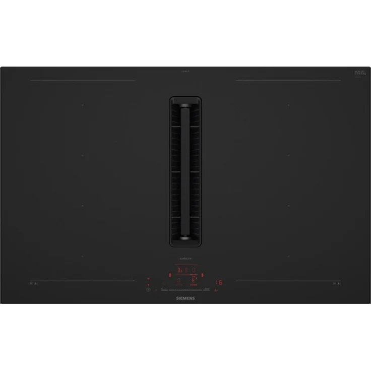 SIEMENS Induktions-Kochfeld iQ700 EX87BHL26E, 80 cm, mit Dunstabzug und flexiblen XL varioZonen, schwarz matt