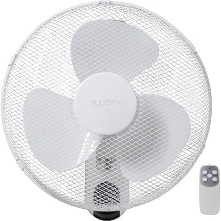 Sygonix Wandventilator SY-6661432, 45W Wandventilator mit 430mm Durchmesser, Weiß, fernsteuerbar und oszillierend – Bild 2