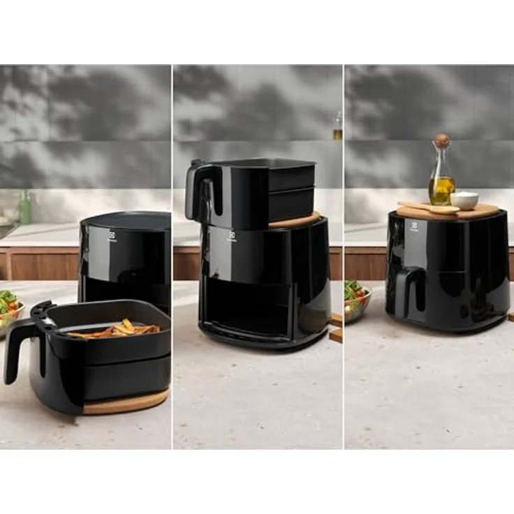 Electrolux Airfryer Serie 700 EAF7B, Heißluftfritteuse zum Braten, Grillen oder Backen, kompaktes Design, voreingestellte Funktionen und Rezepte, antihaftbeschichtete Oberfläche – Bild 4