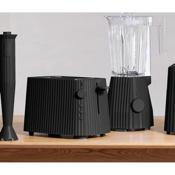 Alessi Plissé 2-Schlitz-Toaster, 6 Bräunungsstufen, Kunststoff, Edelstahl, schwarz – Bild 6