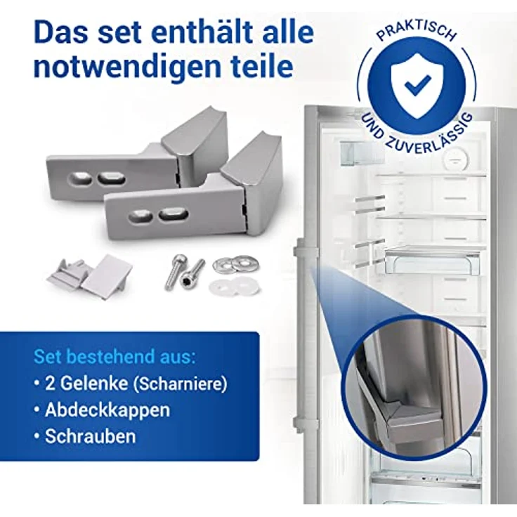 VIOKS 2x Kühlschrank Scharnier Ersatz für Kühlschrank Scharniere Liebherr 9590178 - Scharnier Reparaturset für Liebherr Kühlschrank Türgriff – Bild 3