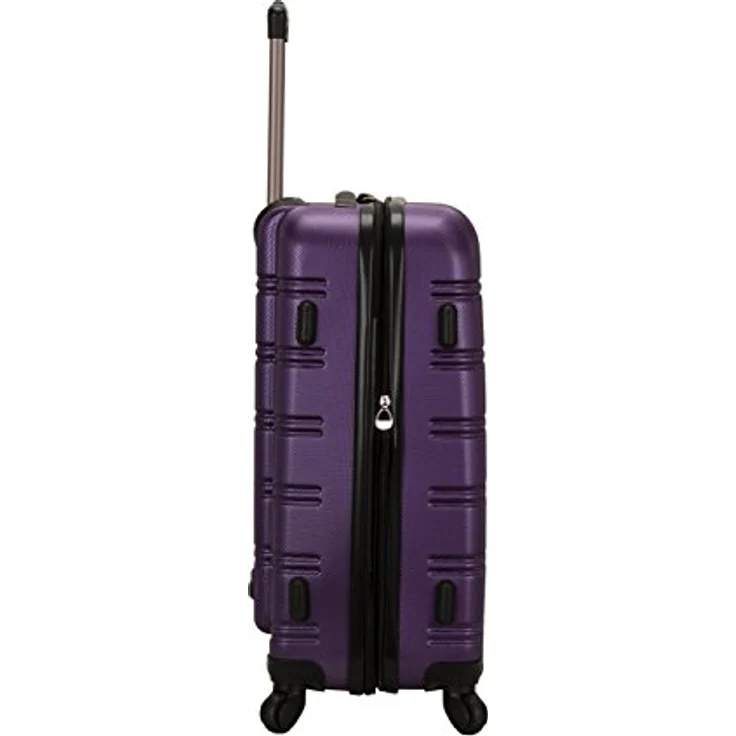 Rockland Melbourne Hardside Erweiterbares Spinner-Rad Gepäck, Violett, Checked-Medium 24-Inch, Melbourne Hartschalen-Koffer, erweiterbar – Bild 3
