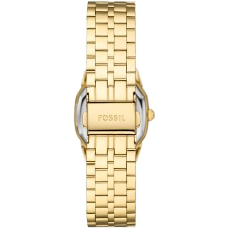Fossil Damen Analog Quarz Uhr mit Edelstahl Armband ES5361, 27mm Gehäuse, cremefarbenes Zifferblatt, gold
 – Bild 4