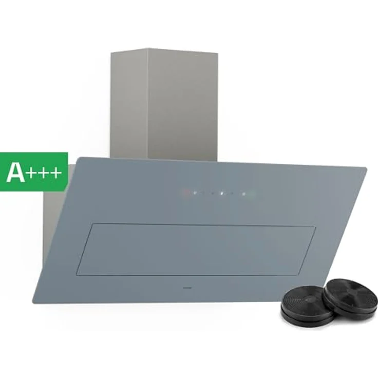 Klarstein SleekAir Dunstabzugshaube, 90 cm Kopffreihaube, 718 m³/h, A++ Energieeffizienz, Touch-Bedienung, LED-Beleuchtung 2700-6500 K, Edelstahl – Bild 1