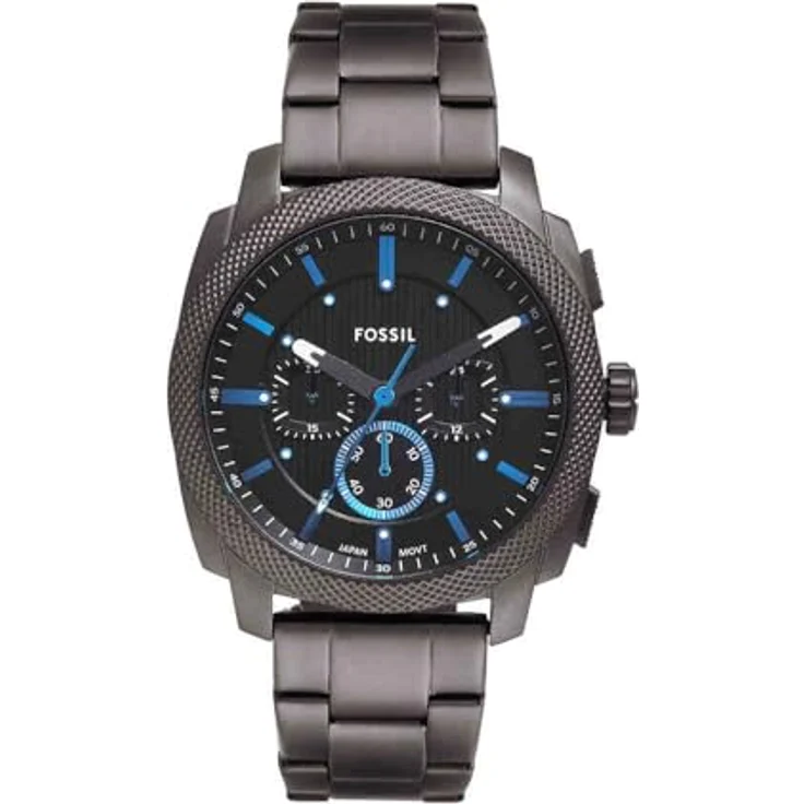 Fossil FS6098, Herren Analog Quarz Uhr mit schwarzem Zifferblatt, Edelstahl-Armband, 44 mm Gehäuse, wasserdicht bis 50 m, 2 Jahre Garantie – Bild 1