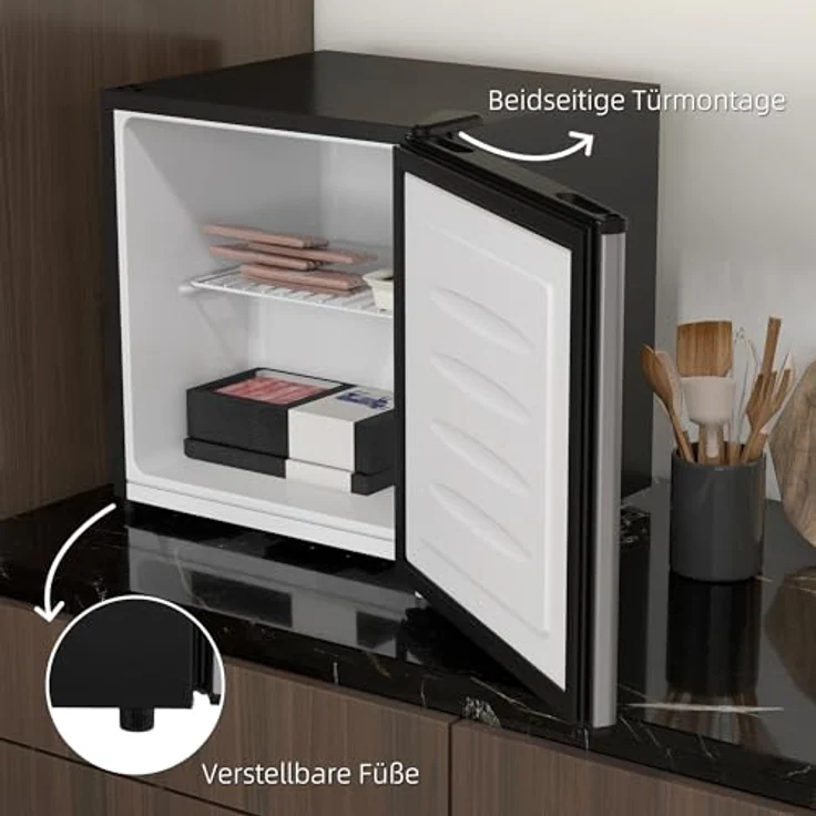 HOMCOM Mini-Gefrierschrank 35L freistehend, einstellbare Temperatur von -14 bis -24℃, 41dB, Silber – Bild 5