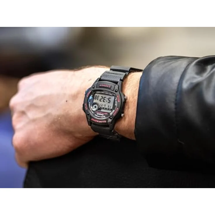 Casio W-220H-1A2VEF, Quarzuhr Alarm-Chrono für Damen und Jugendliche, digitales Zifferblatt, schwarz mit Kunststoffarmband – Bild 4