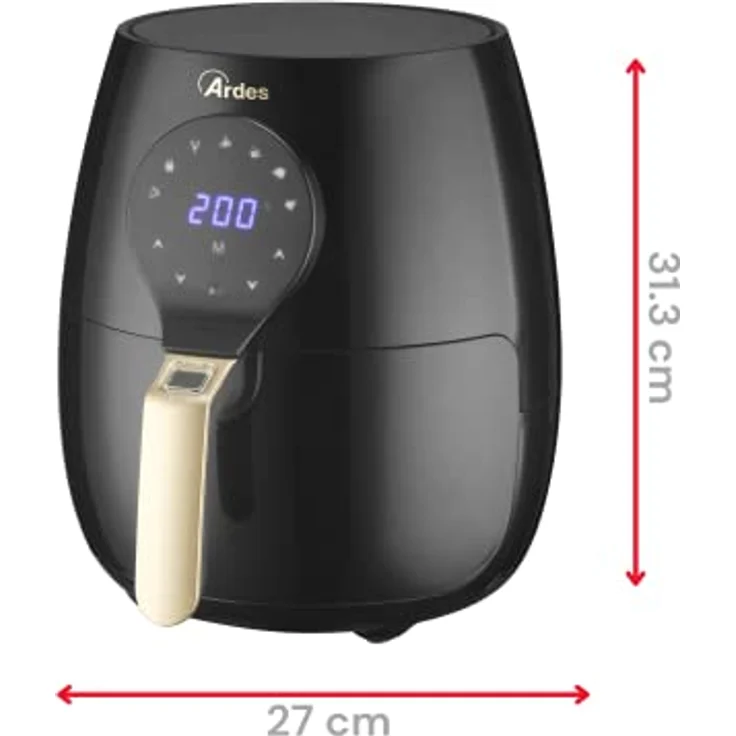 ARDES - Heißluftfritteuse 5 Liter Fassungsvermögen Air Fryer Maxi mit Digitalanzeige und 60-Minuten-Timer Höchsttemperatur 200 °C Modell Eldorada Maxi AR1K33 – Bild 3