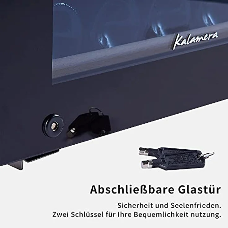 Kalamera Weinkühlschrank 2 Zonen, 45 Flaschen, 120Liter, großes LCD-Display, Temperaturzonen 5-10°C/10-18°C, KRC-120BFG – Bild 4