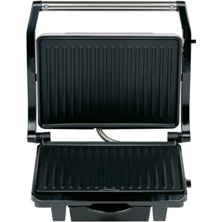 alpina Kontaktgrill Optigrill 230V/1000W, Tischgrill mit Antihaftbeschichtung und Tropfschale, Schwarz/Rot – Bild 4