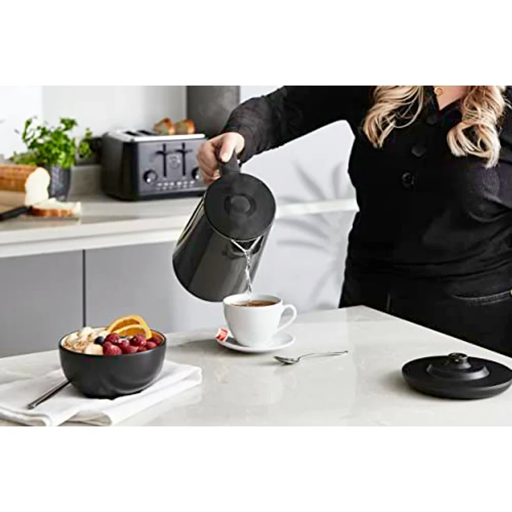 Swan Alexa Wasserkocher WIFI Smart Kettle 1,5L, mit Temperatureinstellung, Schwarz, Kabellos, LED-Touchscreen, Warmhaltefunktion, Cool Touch, Isolierte Edelstahlwand, 1800W, SK14650BLKNEU – Bild 4
