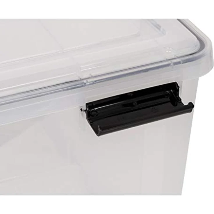 Kreher 4 Stück XL Lagerbox aus transparentem Kunststoff mit Dichtungsring im Deckel, 70 Liter Volumen. TOP QUALITÄT! – Bild 3