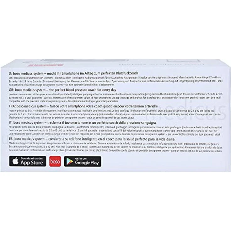 boso medicus system Kabelloser Blutdruckmesser für die Messung am Oberarm mit Arrhythmie-Erkennung Inkl. Universal-Zugbügelklettenmanschette (22-42cm) – Bild 3