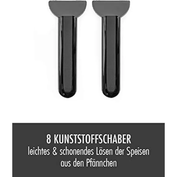 GASTROBACK 42567 Raclette fondue set family and friends, für 8 Personen mit großer gerippter Grillplatte, antihaftbeschichtet, abnehmbar und spülmaschinengeeignet, 1200, schwarz, silber – Bild 6