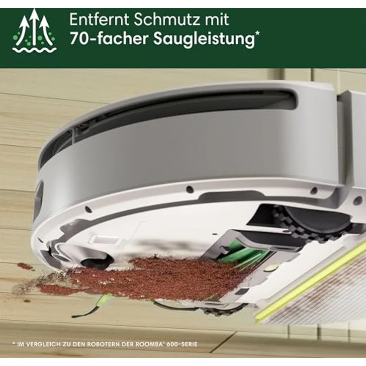 iRobot Roomba 205 DustCompactor Combo - Saugen + Wischen - Verdichtung - Clearview LiDAR - 7000Pa - 180 mins - SmartScrub - Umfährt Hinderniss - App - Weiß – Bild 5