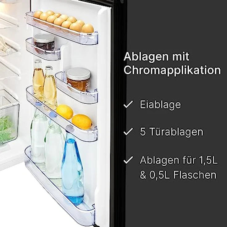 Bomann DTR 353 Kühl-Gefrierkombination, freistehend, schwarz, Breite 55 cm, Energieklasse E - Preisvergleich – Bild 6