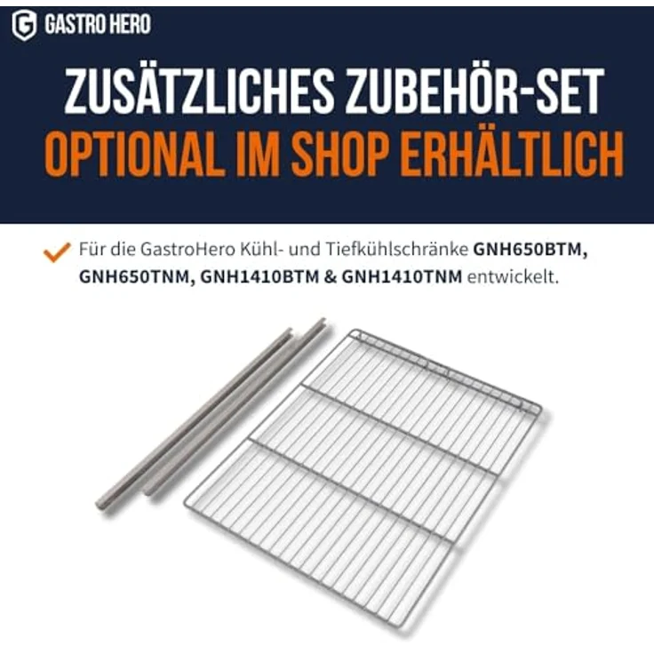 GASTROHERO Kühlschrank ECO 1400 GN 2/1 Monoblock, 1350 Liter Volumen, 6 verstellbare Einlegeböden, Edelstahl, digitale Temperaturkontrolle, Umluftkühlung – Bild 3