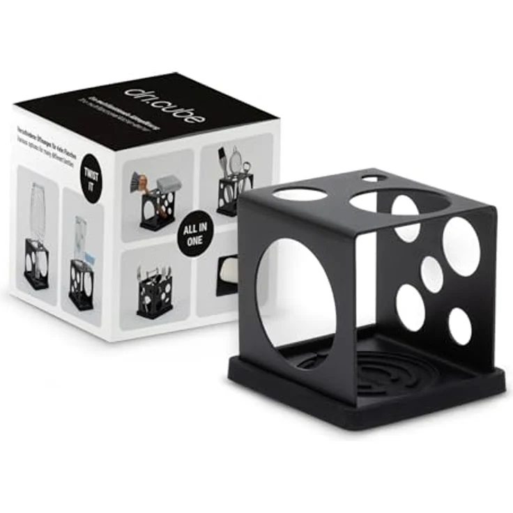 Sanni Shoo All-in-One Abtropfhalter, platzsparender Flaschenhalter mit Abtropfmatte, vielseitiger Organizer aus Edelstahl, schwarz – Bild 1
