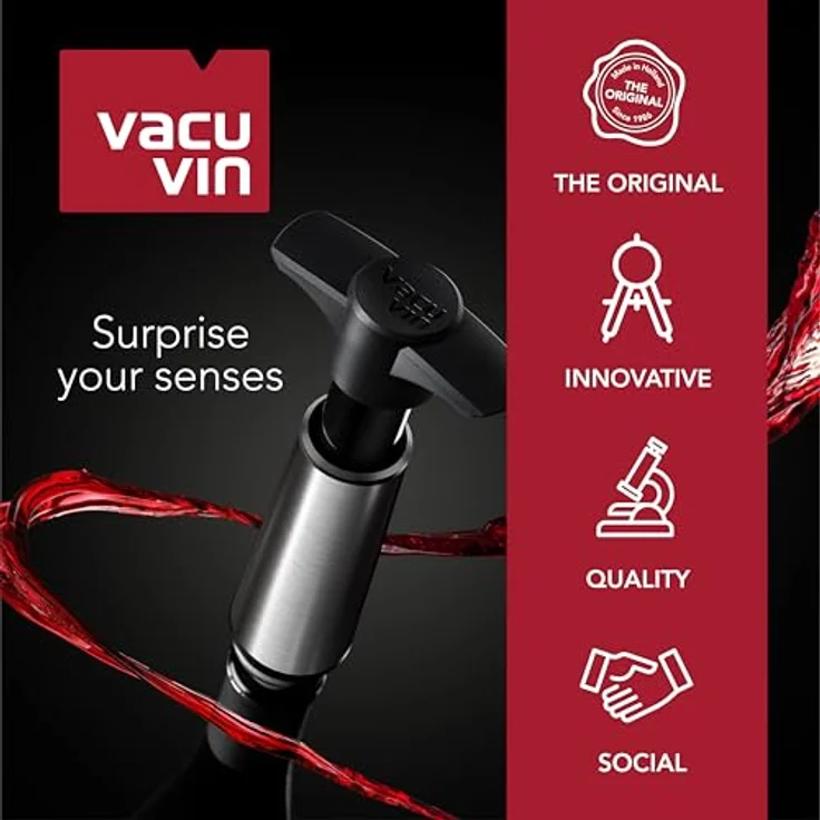 Vacu Vin 09814606 Weinpumpe schwarz mit 2 Stopfen - Preisvergleich – Bild 6