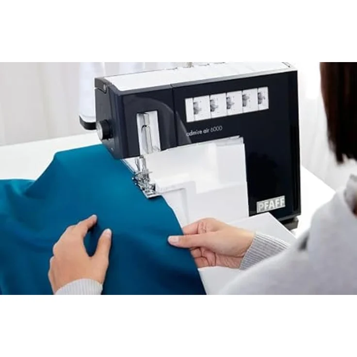 PFAFF admire air 6000, Overlock-Nähmaschine mit Electronic-One-Touch-Lufteinfädelung, 23 Stichen und großzügigem Nähbereich – Bild 2