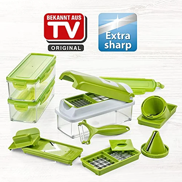Genius Nicer Dicer smart, 16 Teile, Gemüseschneider, grün: Tests, Infos & Preisvergleich