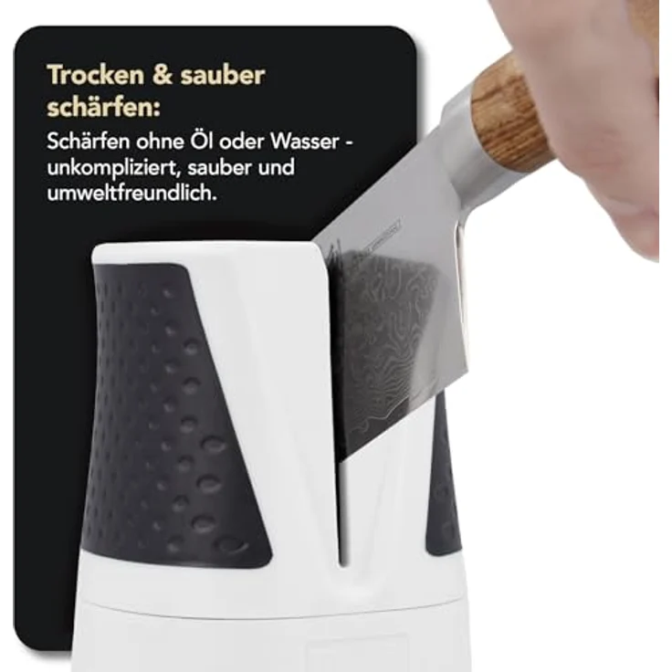 DMT SIMPLE-Sharp, Messerschärfer für Küchen- und Outdoormesser, Weiss, mit feiner Diamant-Körnung und geführtem Schärfen – Bild 6