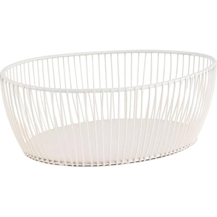 APS Brotkorb SVART, Metallkorb in whisper white, 24 x 19 cm, H: 8 cm, stapelbar und wasserfest – Bild 1