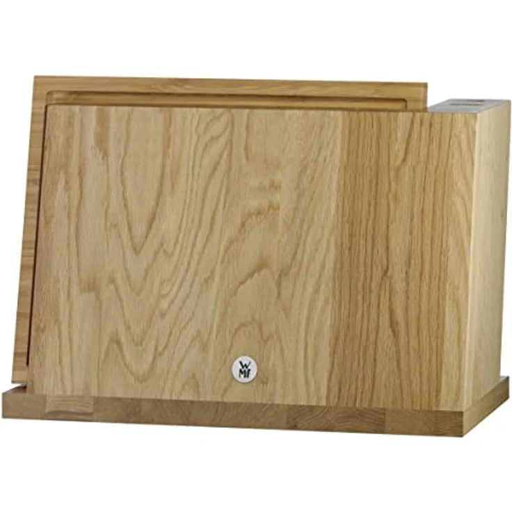 WMF Magnet-Messerblock ohne Messer, mit Schneidebrett, unbestückt, Holz, Eichenholz, leer, für 6 Messer, 1 Wetzstahl, 1 Schere, magnetisch – Bild 2