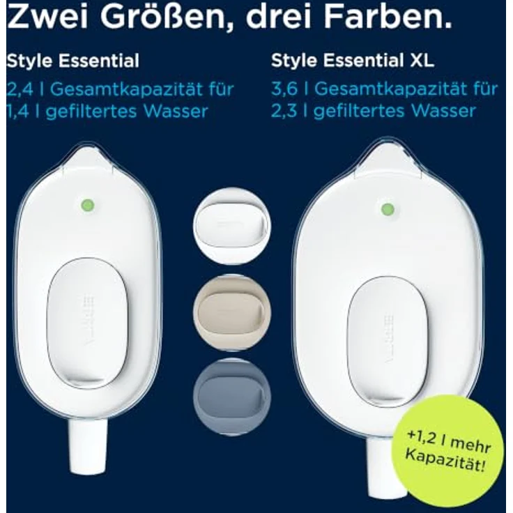 BRITA MAXTRA Style Essential XL Wasserfilter Kanne, steinblau, inkl. 4x Pure Performance Filter – Bild 6