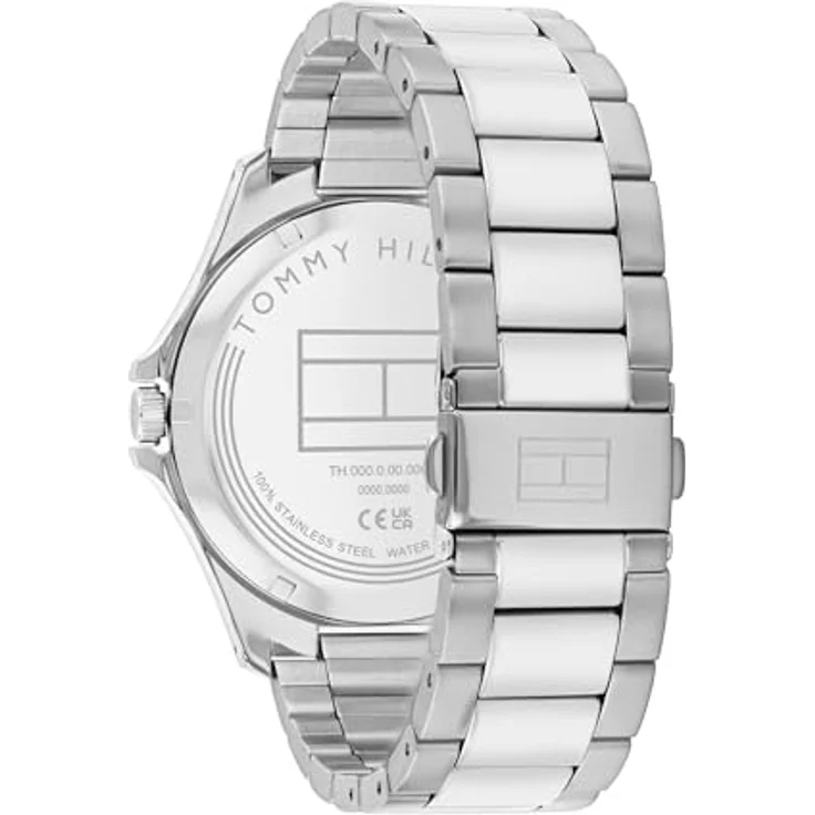 Tommy Hilfiger Quarzuhr BRUCE 1710670, Herrenuhr mit silberfarbenem Edelstahlarmband und blauem Zifferblatt – Bild 4