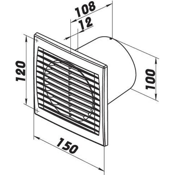 Vents Silenta-S 100, Wandventilator in Weiß mit 78 m³/h Luftdurchsatz und 26 dB(A) Geräuschpegel – Bild 2