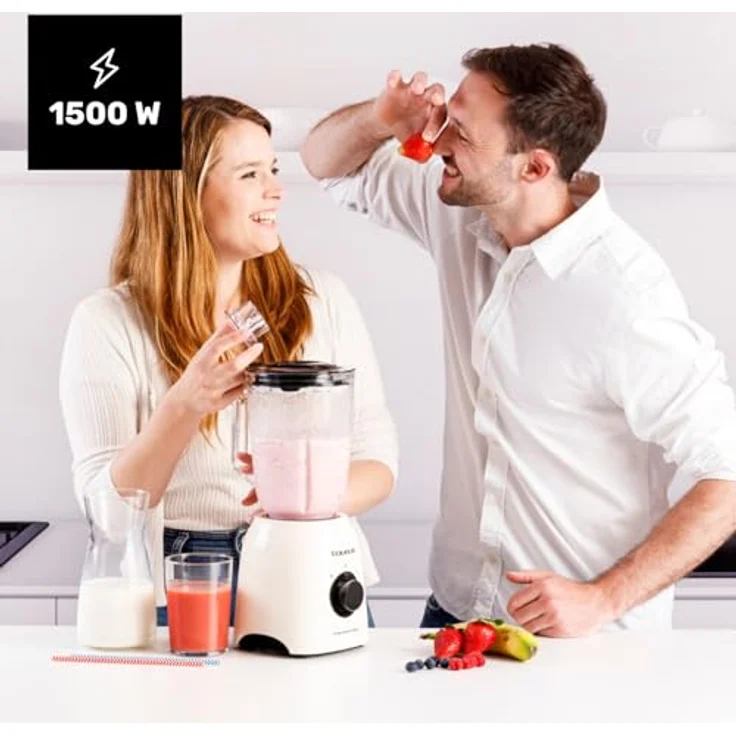 Taurus Standmixer Optima Vintage MAX, 1500W, 21.500 U/min, 1,8L Glasbehälter, Edelstahlklingen, Eiscrusher-Funktion, 2 Geschwindigkeiten + Turbo, Retro-Look – Bild 2