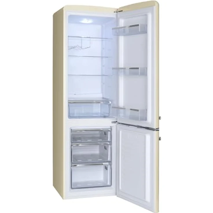 Amica Retro Kühl-Gefrierkombination 244 L EEK C freistehend 55cm breit (Beige) – Bild 5