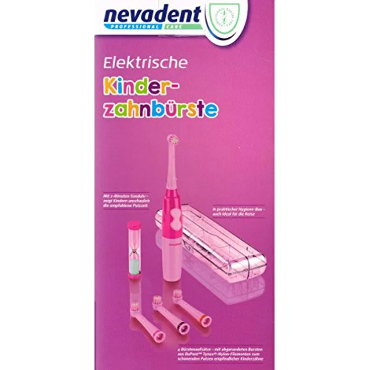 Nevadent® Elektrische Kinder Zahnbürste 273033 NKZ 3 A1 + Box + Aufsäzte NEU Rot