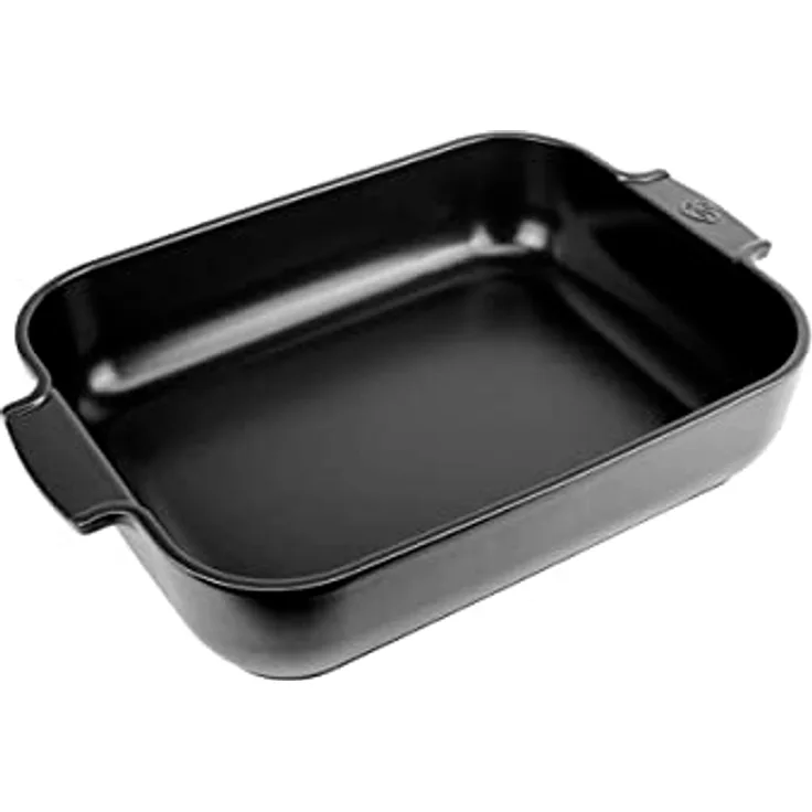PEUGEOT - Rechteckige Auflaufform aus Keramik - 40 cm x 27,2 cm x 8,3 cm - Fassungsvermögen: 5,2 L - 10 Jahre Garantie - Hergestellt in Frankreich - Satinschwarz