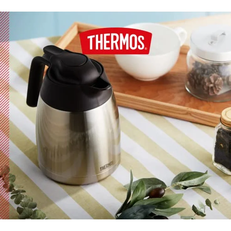THERMOS 4026.205.100 Thermoskanne THV, Edelstahl mattiert 1,0 l, 12 Stunden heiß, 24 Stunden kalt, zerlegbarer Verschluss, BPA-Frei – Bild 3
