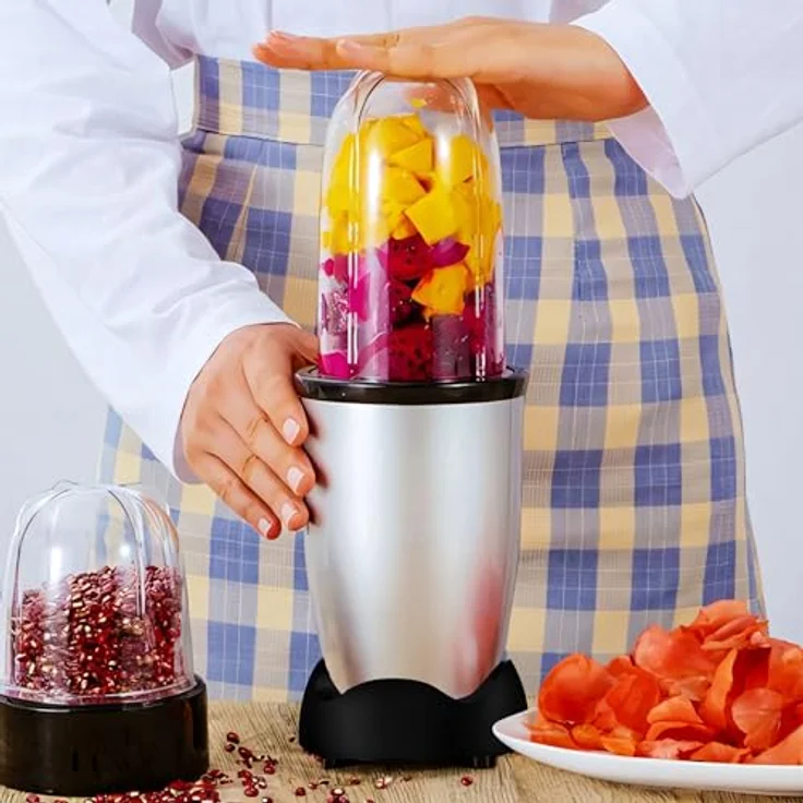 Retoo Standmixer, Blender Elektrisch, Shake, Mixer, 250W, KunststoffFlasche, Spülmaschinenfest, Zwei,Trinkbecher, 470ml,Kunststoff Flasche, Edelstahl – Bild 3