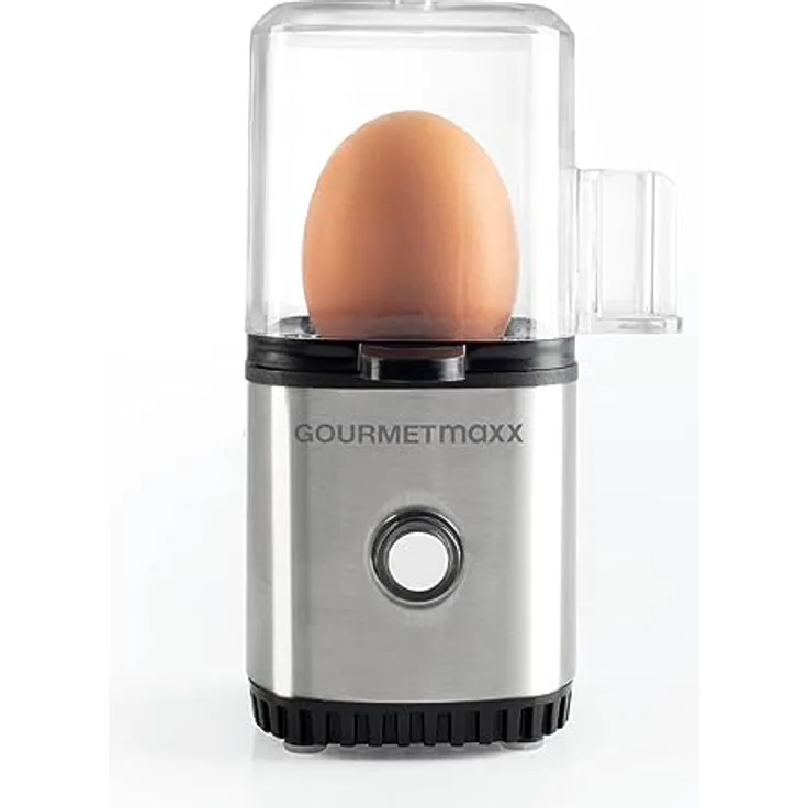 GOURMETmaxx Design-Eierkocher für 1 Ei | Das perfekte Frühstücksei ohne viel Aufwand und energiesparend, einfache Bedienung inklusive Messbecher | BPA frei und kompakt