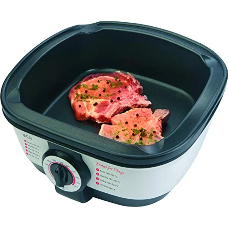 ECG MH 158 Multifunktionale Topf, 1500 W, 8 Funktionen, 2.9 l Kapazität, Temperatur von 80 bis 240° C, Schwarz-weiß – Bild 6