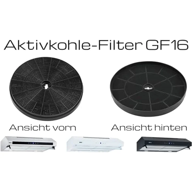NEG Aktivkohlefilter-Set (2 Stück) GF16 Unterbau-Dunstabzugshaube NEG15-TDL+ – Bild 2