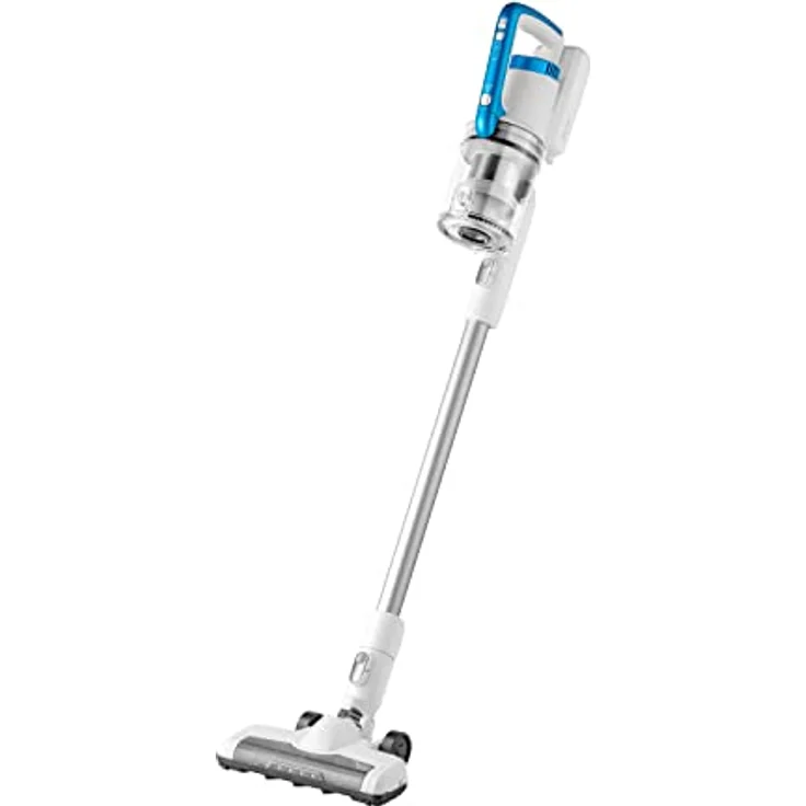 Amazon Basics Akku-Staubsauger, 2-in-1-Gerät, mit BLDC-Motor, 350 W, 0,7 l, Weiß und Blau – Bild 1