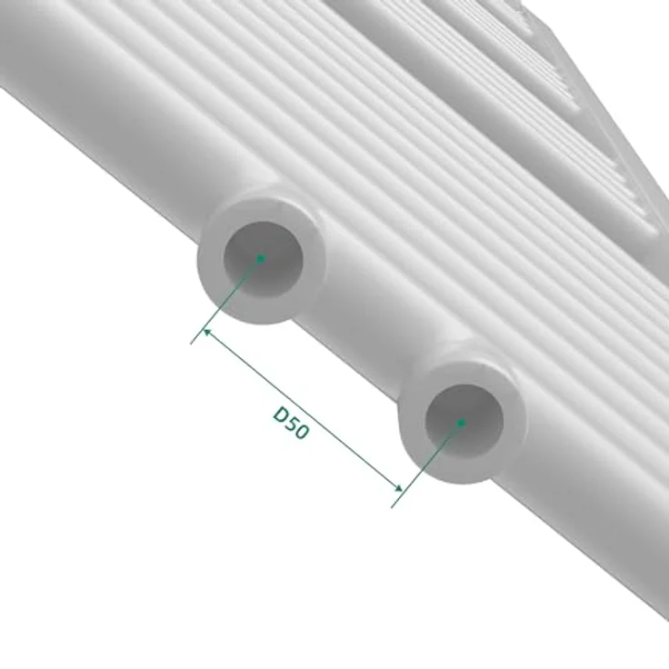 Neu.Haus Handtuchheizkörper Voss 140x40 cm, Weiss, Platzsparendes Design, Heizleistung 485 W, Schnelle Wandmontage – Bild 6