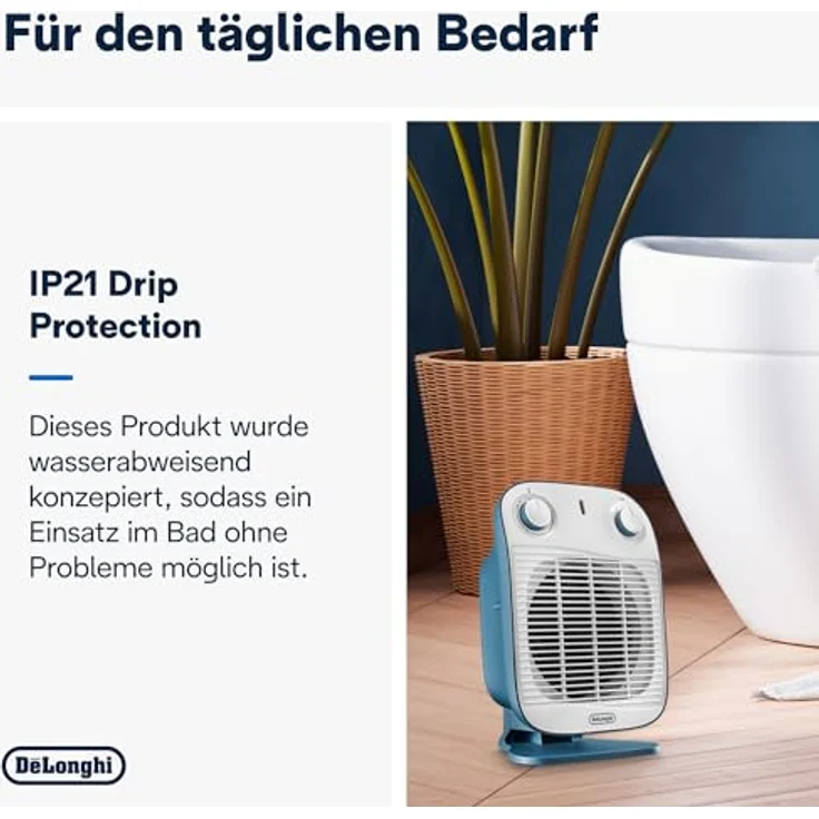 De'Longhi HFS50B20.AV Schnellheizer, Heizlüfter, 2000 W, blau, für bis zu 60m³, Heizlüfter – Bild 4