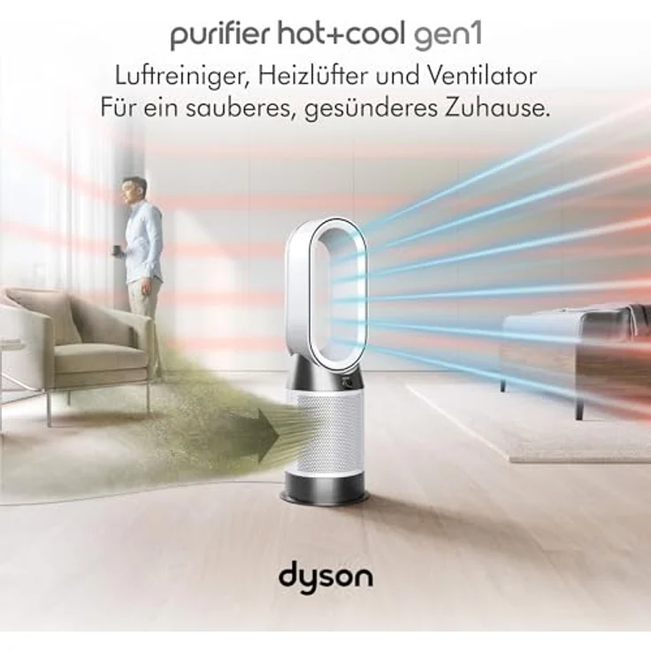 Dyson Purifier Hot + Cool HP10, Luftreiniger, Weiss, mit HEPA- und Aktivkohlefilter, Air Multiplier Technologie, 99,95% Schadstoffentfernung – Bild 2
