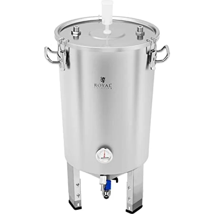 Royal Catering RCBM-45CFC, 30 l Maischekessel mit Kühlspirale, Edelstahl, Thermometer und doppeltem Ablasssystem – Bild 4