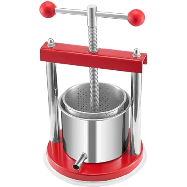 VEVOR Obstweinpresse Apfelmühle (1,65 L) mit 2 Edelstahlfässern, manueller Entsafter und robustem Design für gesunden Saft – Bild 10